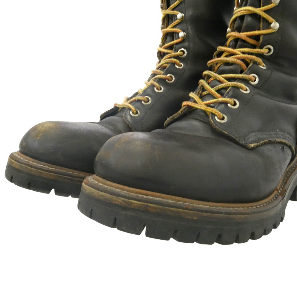 RED WING レッドウィング 2218 USA製 PT91 90s LOGGER BOOTS ロガー ブーツ ブラック系 9D【中古】