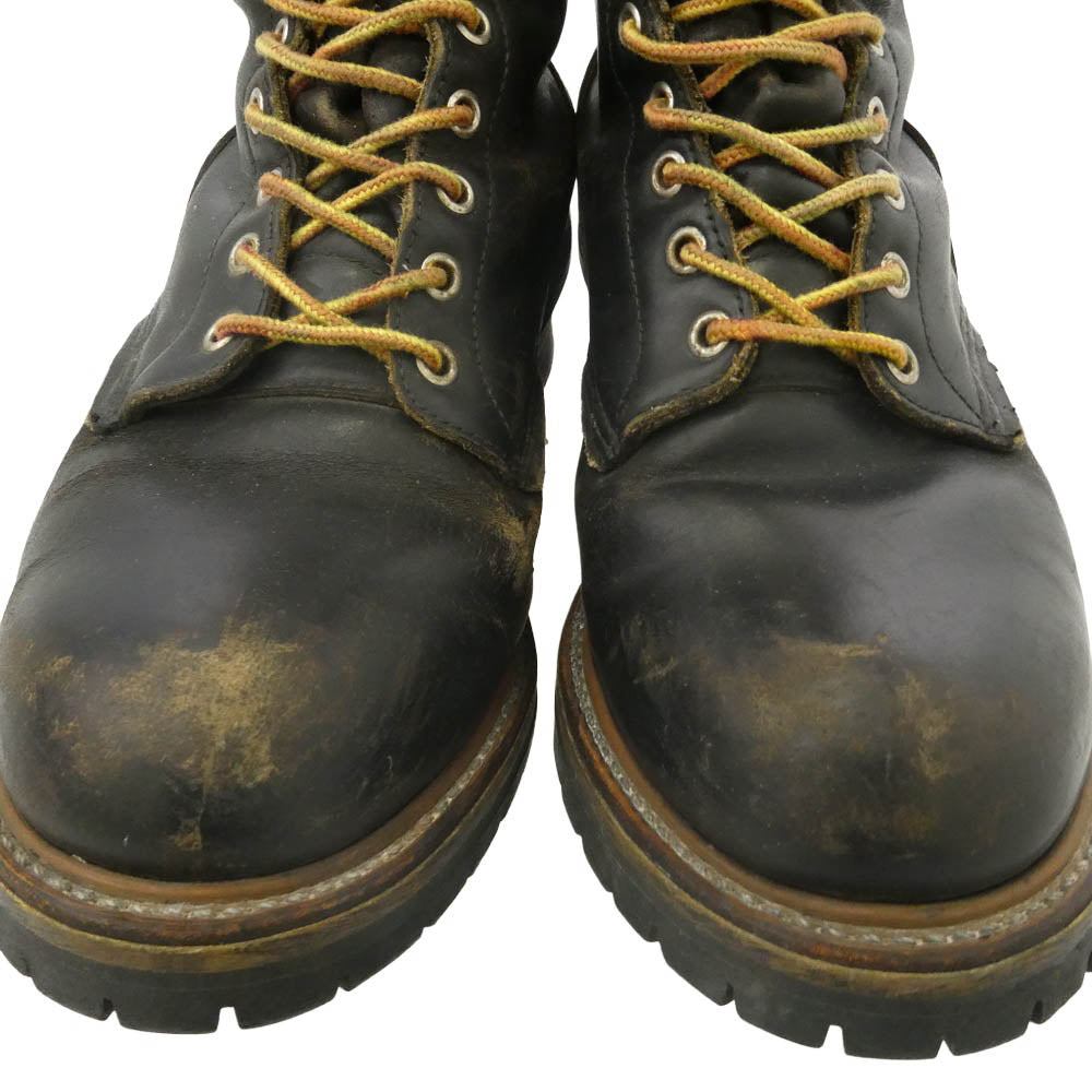 RED WING レッドウィング 2218 USA製 PT91 90s LOGGER BOOTS ロガー ブーツ ブラック系 9D【中古】