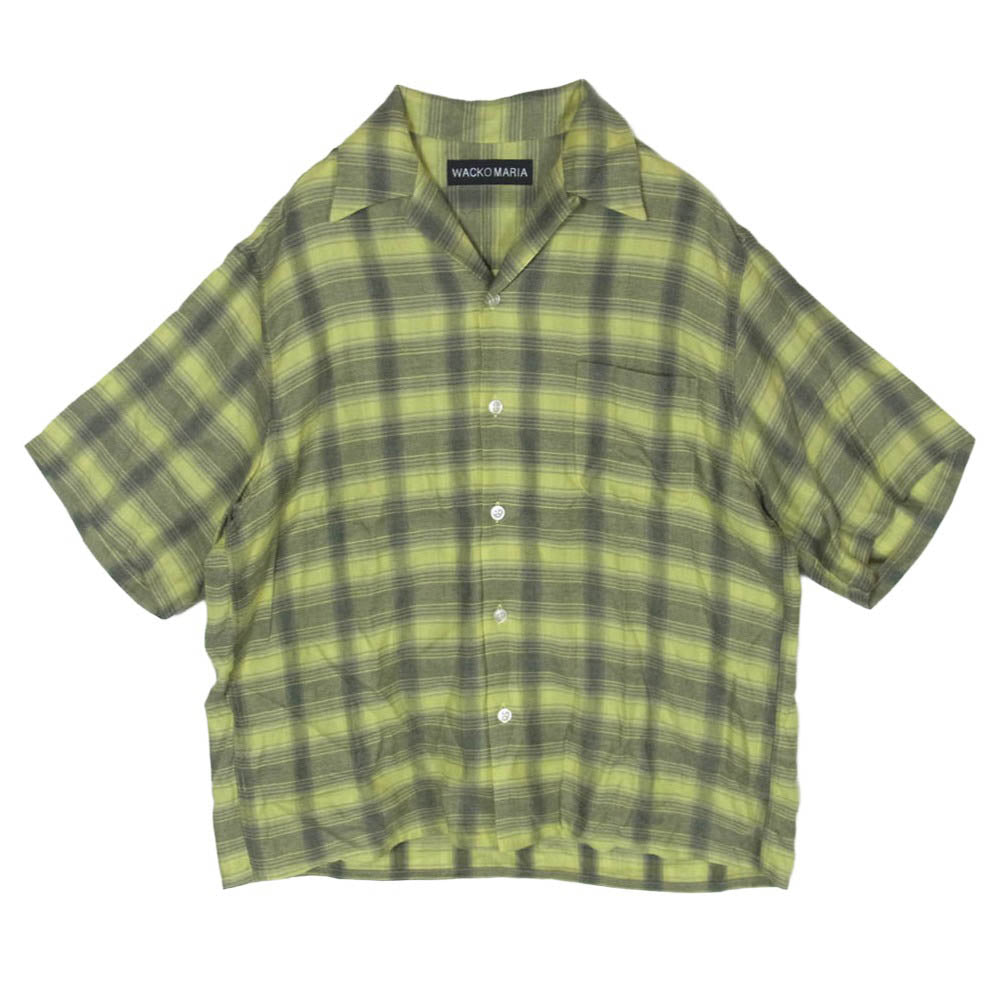 WACKO MARIA ワコマリア オンブレチェック オープンカラー 半袖 シャツ イエロー系 S【中古】