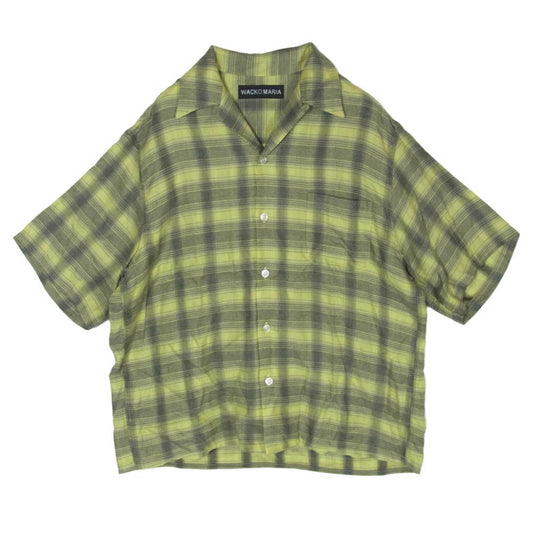 WACKO MARIA ワコマリア オンブレチェック オープンカラー 半袖 シャツ イエロー系 S【中古】