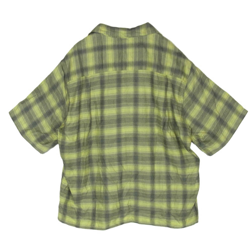 WACKO MARIA ワコマリア オンブレチェック オープンカラー 半袖 シャツ イエロー系 S【中古】