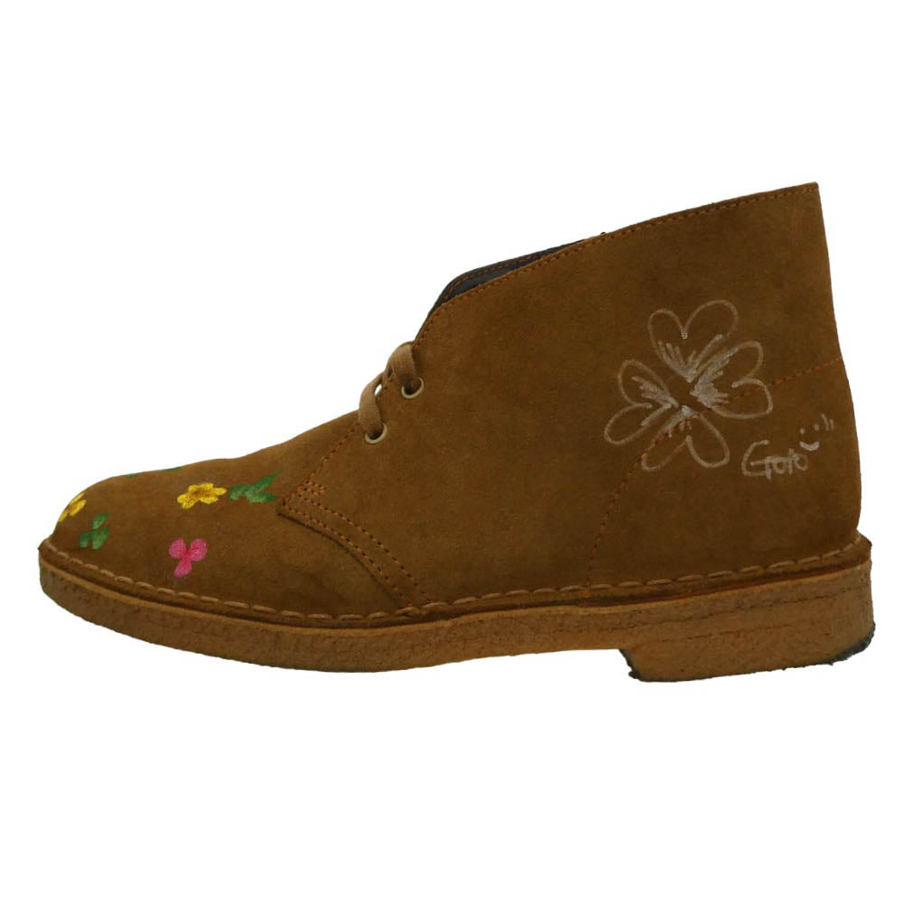 エムエーエスユー Clarks クラークス 261554817075 × Clarks Originals クラークス オリジナルズ FLOWER PAINTED DESERT BOOT フラワー ペインテッド デザート ブーツ ブラウン系 UK7.5【中古】