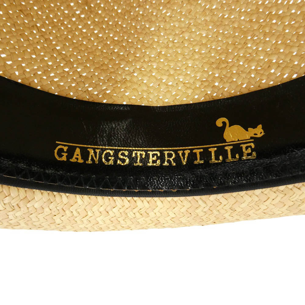 GANGSTERVILLE ギャングスタービル ストローハット パナマハット 麦わら 帽子 ベージュ系 M【中古】