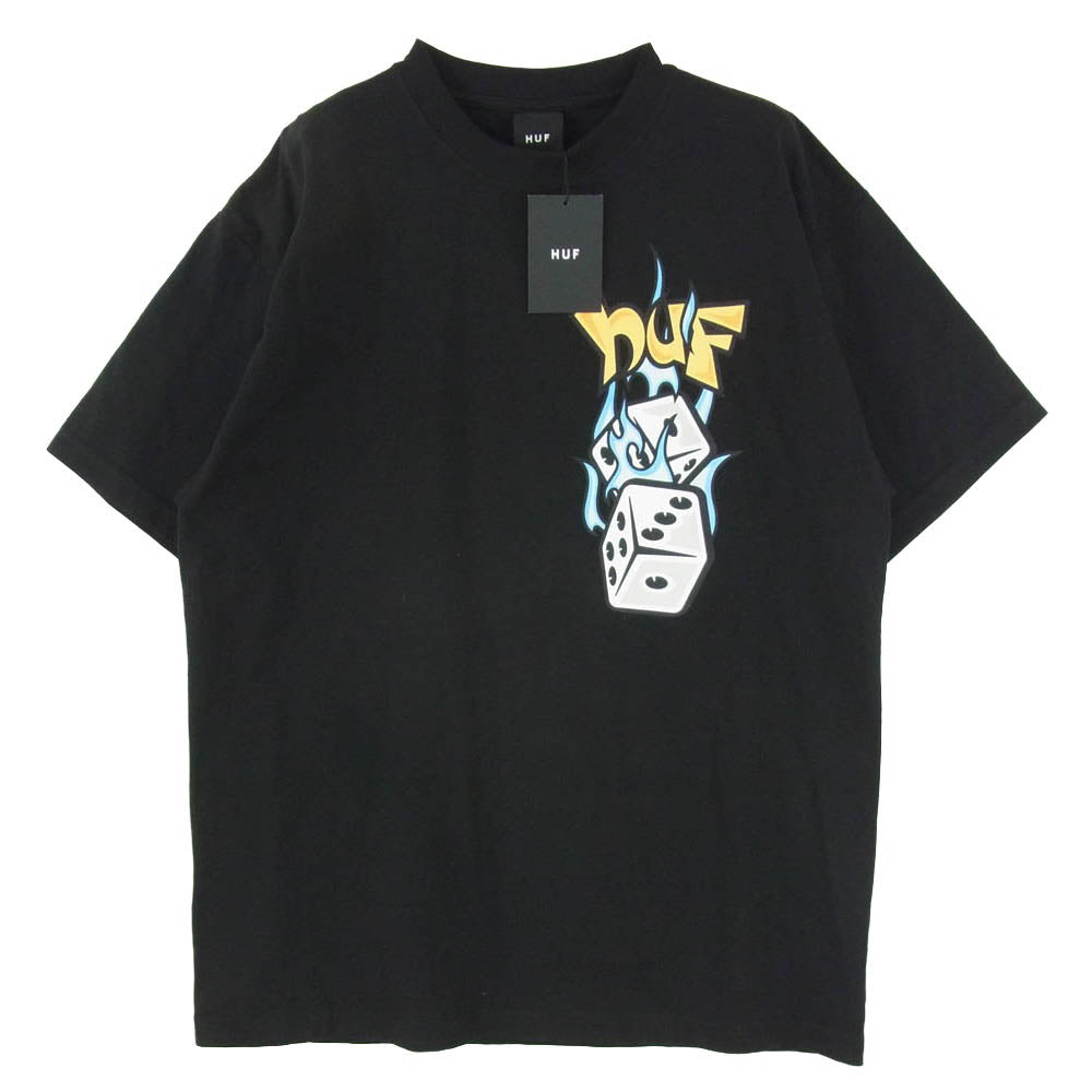 HUF ハフ 23SS TS01952 DICEY S/S TEE ダイシー ショートスリーブ Tシャツ 半袖カットソー ブラック系 L【極上美品】【中古】