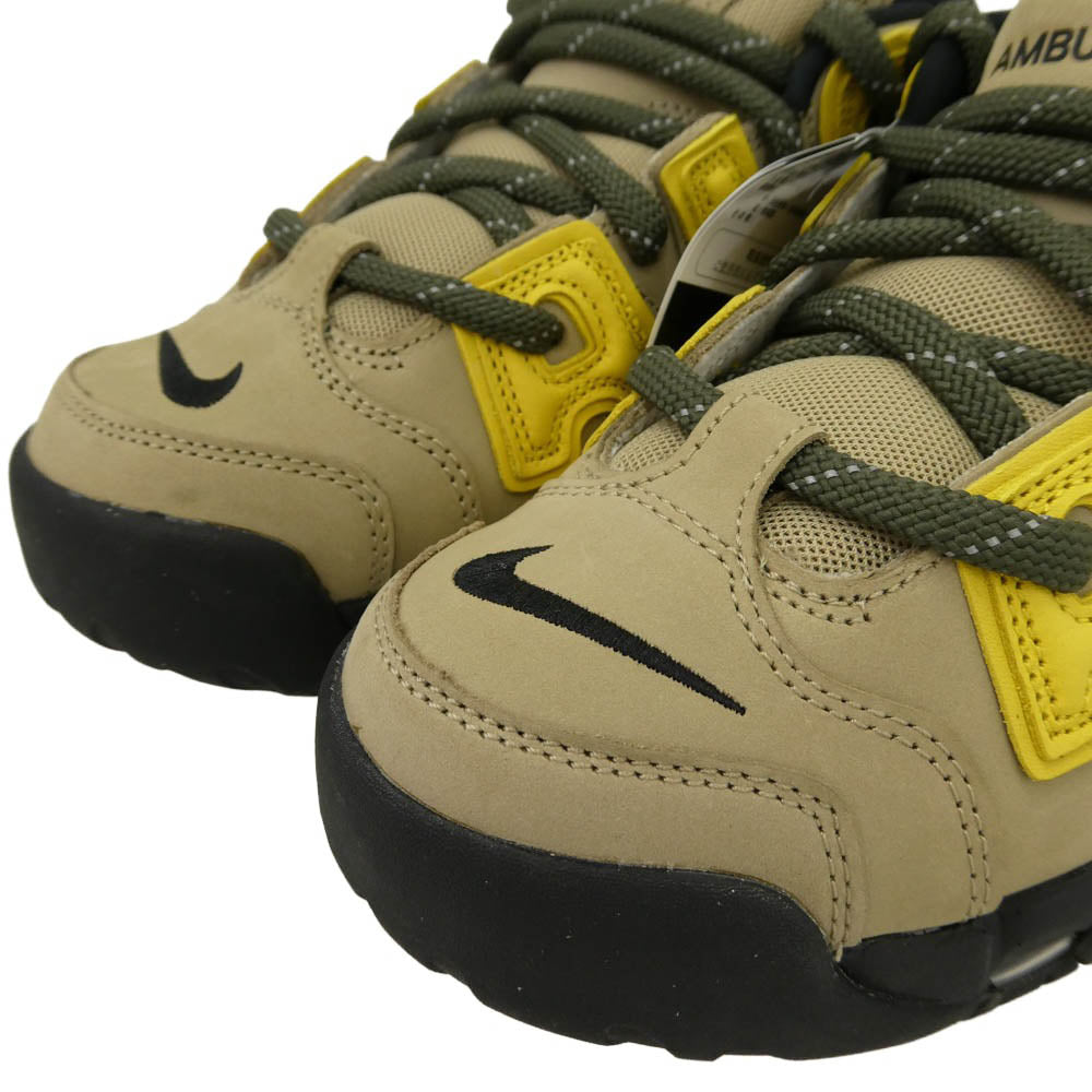 NIKE ナイキ AMBUSH アンブッシュ FB1299-200 × AMBUSH Air More Uptempo Low Vivid Sulfur and Limestone アンブッシュ エアモアアップテンポ ローカットスニーカー マルチカラー系 26.5cm【極上美品】【中古】