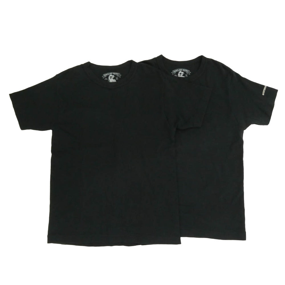 HYSTERIC GLAMOUR ヒステリックグラマー 02241CE01 HYS SYMBOL 2PAC パック 2点セット Tシャツ 半袖 ブラック系 L【中古】