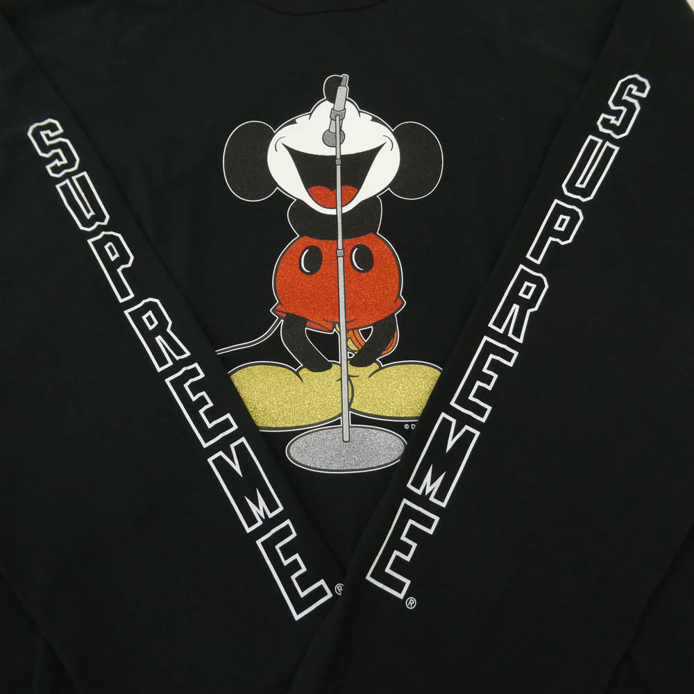 Supreme シュプリーム NUMBER(N)INE ナンバーナイン Disney ディズニー × Number (N)ine ナンバーナイン × Mickey Raglan L/s Top ミッキー ラグラン スリーブ クルーネック Tシャツ 長袖 ブラック系 L【新古品】【未使用】【中古】