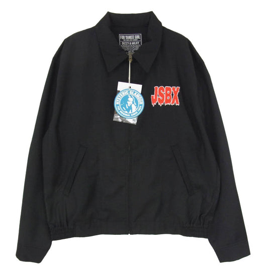 HYSTERIC GLAMOUR ヒステリックグラマー 02263AB21 JON SPENCER JUKEBOX EXPROSION 刺繍 ジップアップ ジャケット ブルゾン ブラック系 L【新古品】【未使用】【中古】