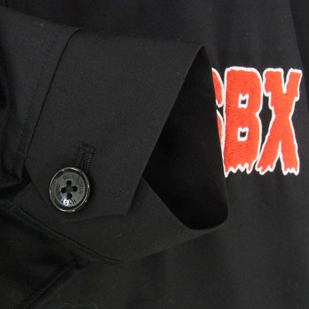 HYSTERIC GLAMOUR ヒステリックグラマー 02263AB21 JON SPENCER JUKEBOX EXPROSION 刺繍 ジップアップ ジャケット ブルゾン ブラック系 L【新古品】【未使用】【中古】