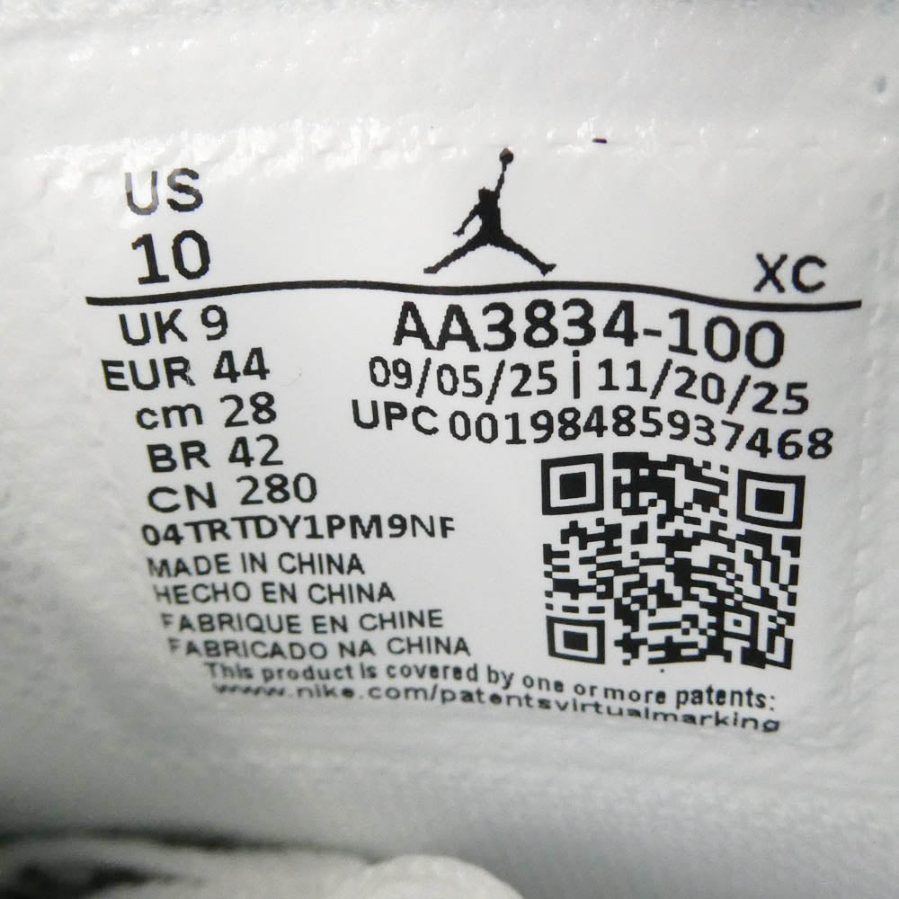 NIKE ナイキ AA3834-100 【フェイクバスターズ鑑定済】× Virgil Abloh Archive V.A.A. ヴァージルアブローアーカイブ Air Jordan 1 Retro High OG Alaska エアジョーダン1 レトロ ハイ OG アラスカ ハイカット スニーカー ホワイト系 28cm【新古品】【未使用】【中古】