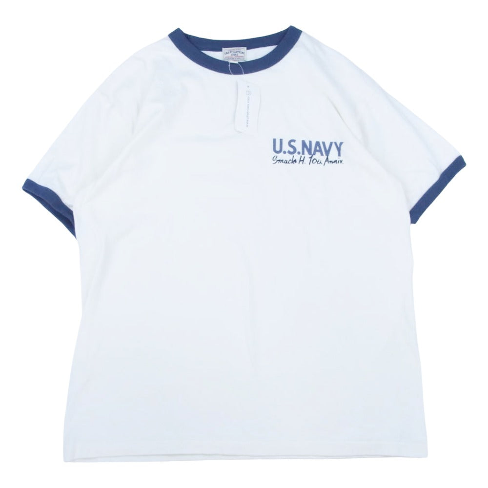 Pherrow's フェローズ PRT1-SCSH SMACLO HIROSHIMA 直営店別注 リンガー 半袖 Tシャツ カットソー ホワイト系 XL【新古品】【未使用】【中古】