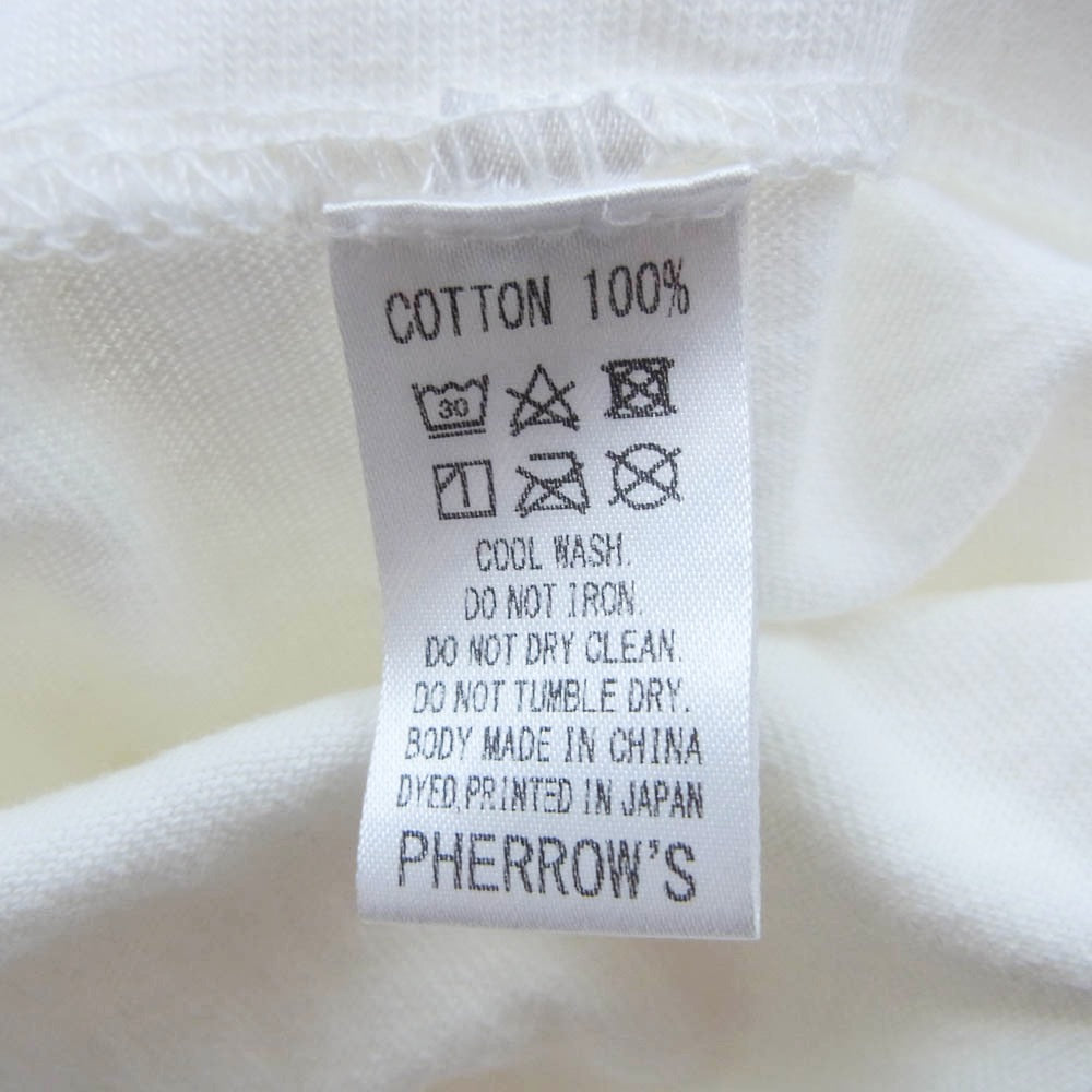 Pherrow's フェローズ PRT1-SCSH SMACLO HIROSHIMA 直営店別注 リンガー 半袖 Tシャツ カットソー ホワイト系 XL【新古品】【未使用】【中古】