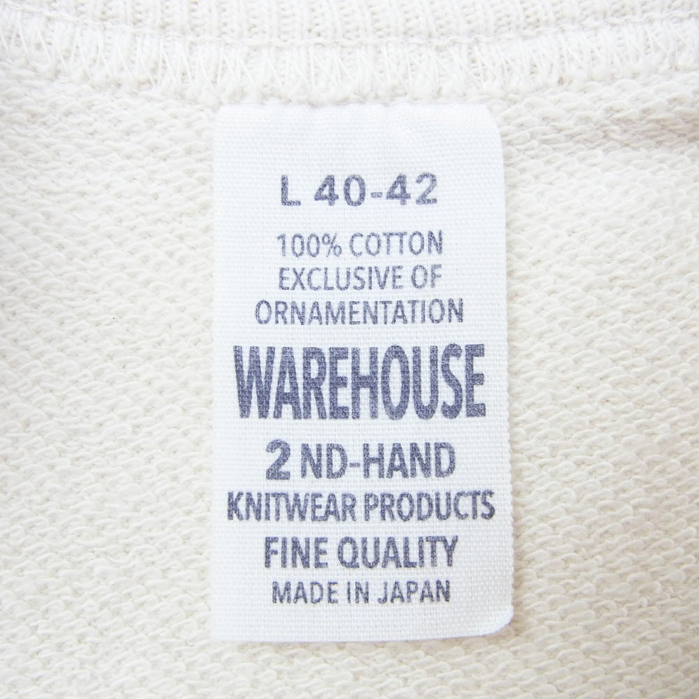 WAREHOUSE ウエアハウス WHC-4104CER CERA フロント バック プリント ショートスリーブ 半袖 スウェット オフホワイト系 L【極上美品】【中古】