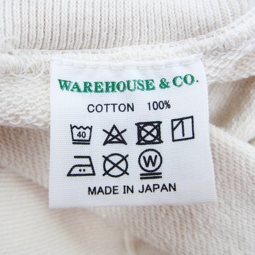 WAREHOUSE ウエアハウス WHC-4104CER CERA フロント バック プリント ショートスリーブ 半袖 スウェット オフホワイト系 L【極上美品】【中古】