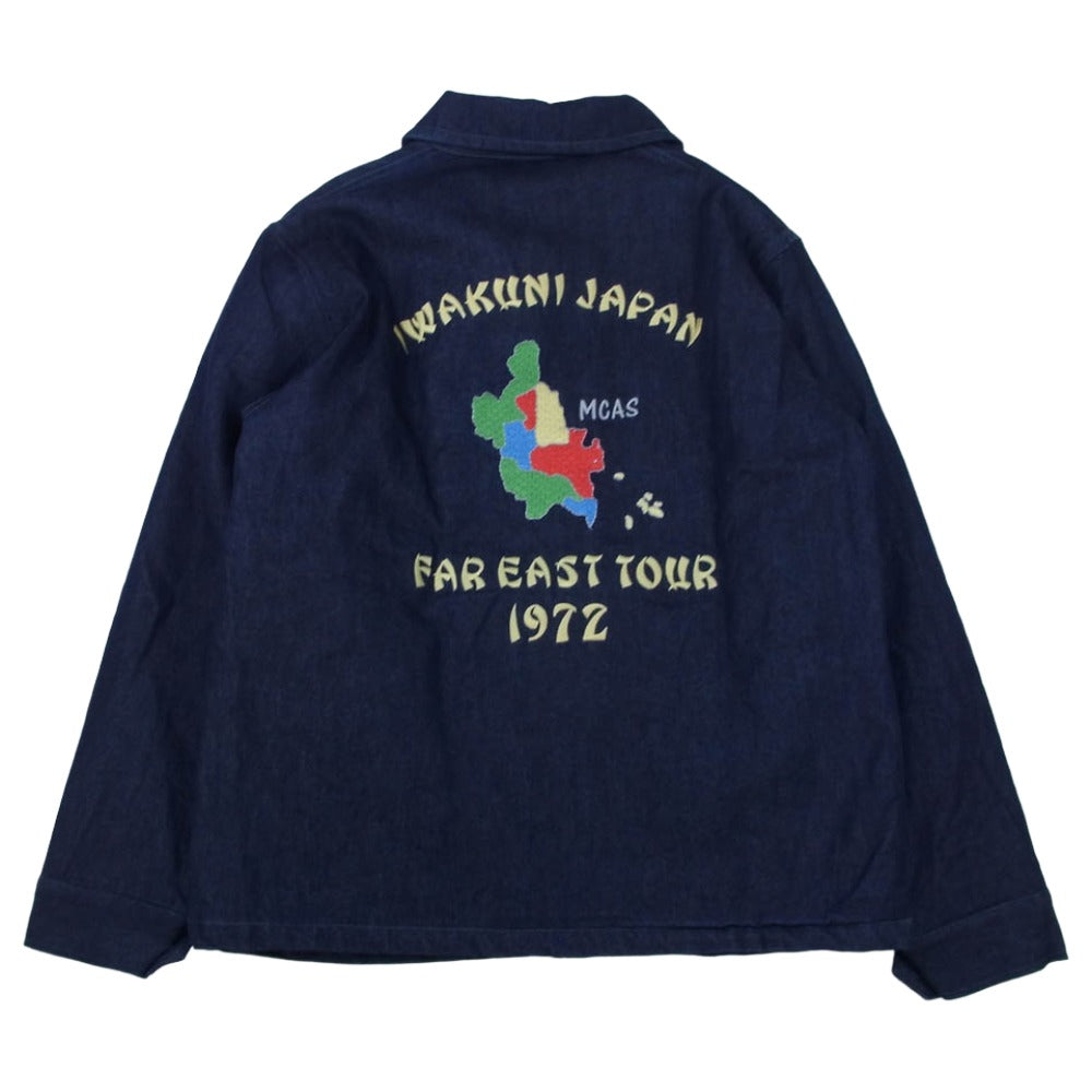 Pherrow's フェローズ 24AW 24W-PATJ1 刺繍パッチ 裏地キルティング ツアージャケット デニム ジャケット インディゴブルー系 38【美品】【中古】