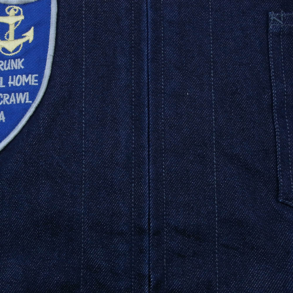 Pherrow's フェローズ 24AW 24W-PATJ1 刺繍パッチ 裏地キルティング ツアージャケット デニム ジャケット インディゴブルー系 38【美品】【中古】