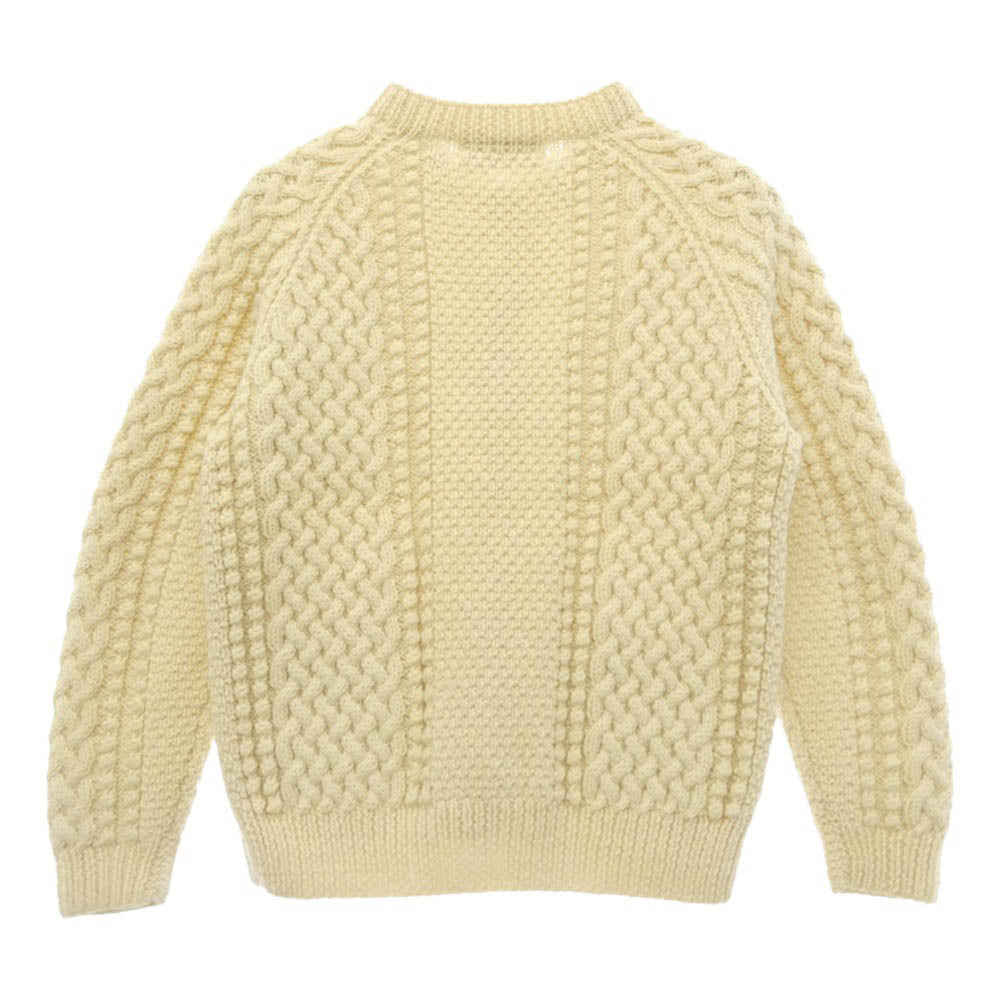 INVERALLAN インバーアラン 茶タグ 4A アラン カーディガン オフホワイト系【中古】