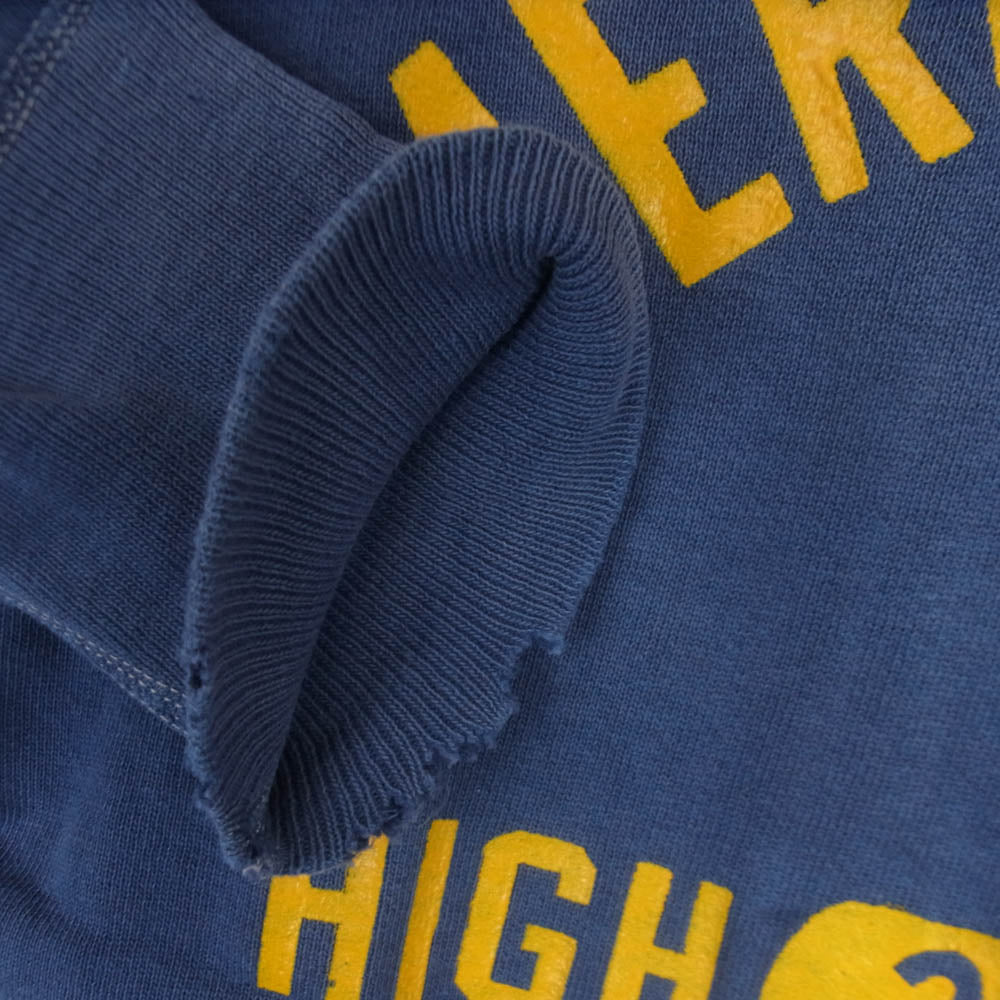 ヴィンテージ 60s 4本針 2段プリント MERCHANTVILLE HIGH SCHOOL カレッジロゴ リブ長 ラバープリント スウェット トレーナー ネイビー系 サイズ表記なし【中古】