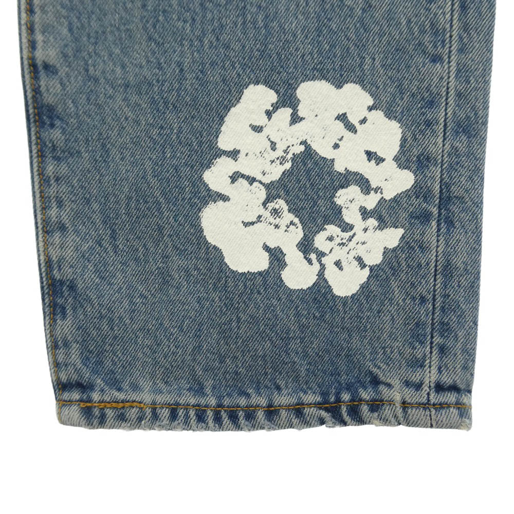 デニムティアーズ Levi's リーバイス × Levi's リーバイス 501 Denim Pants 花柄 デニム パンツ ジーンズ インディゴブルー系【美品】【中古】