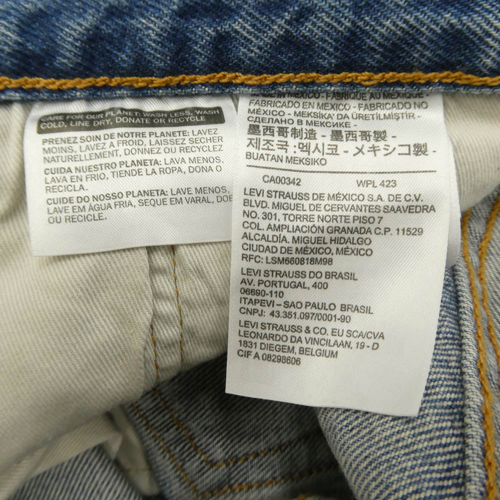 デニムティアーズ Levi's リーバイス × Levi's リーバイス 501 Denim Pants 花柄 デニム パンツ ジーンズ インディゴブルー系【美品】【中古】
