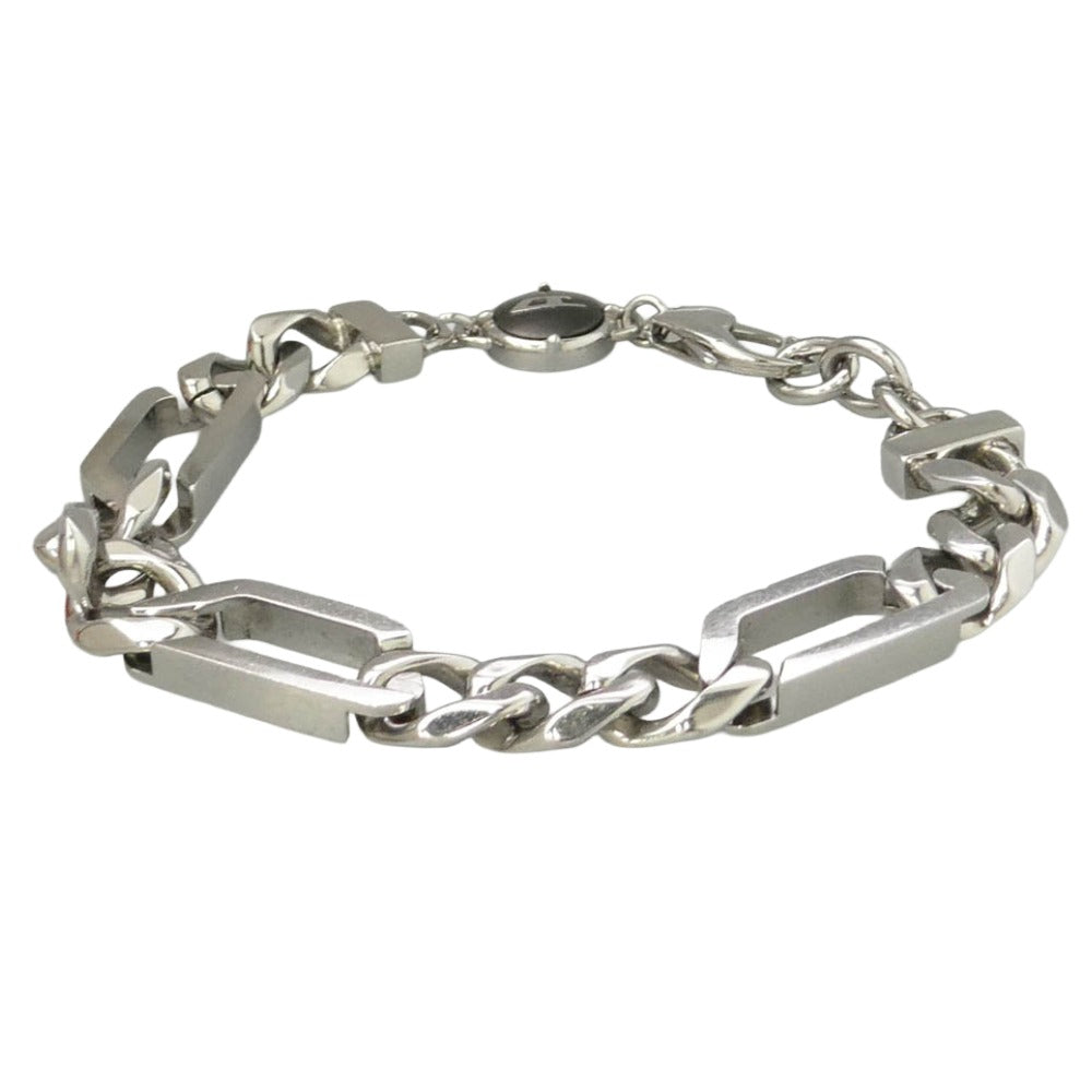 DIESEL ディーゼル DX1351 Dロゴ チェーン ブレスレット シルバー系【中古】