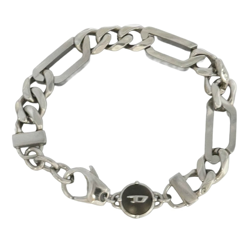 DIESEL ディーゼル DX1351 Dロゴ チェーン ブレスレット シルバー系【中古】