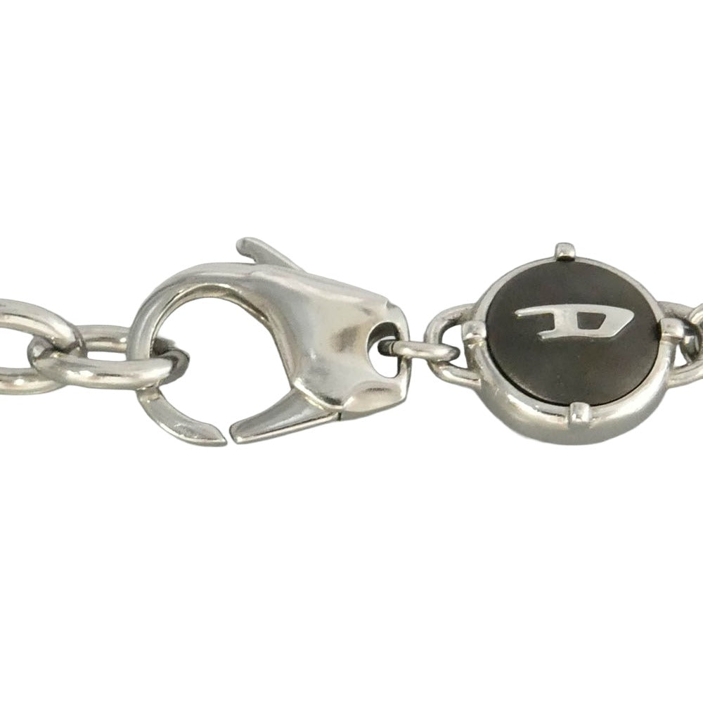 DIESEL ディーゼル DX1351 Dロゴ チェーン ブレスレット シルバー系【中古】