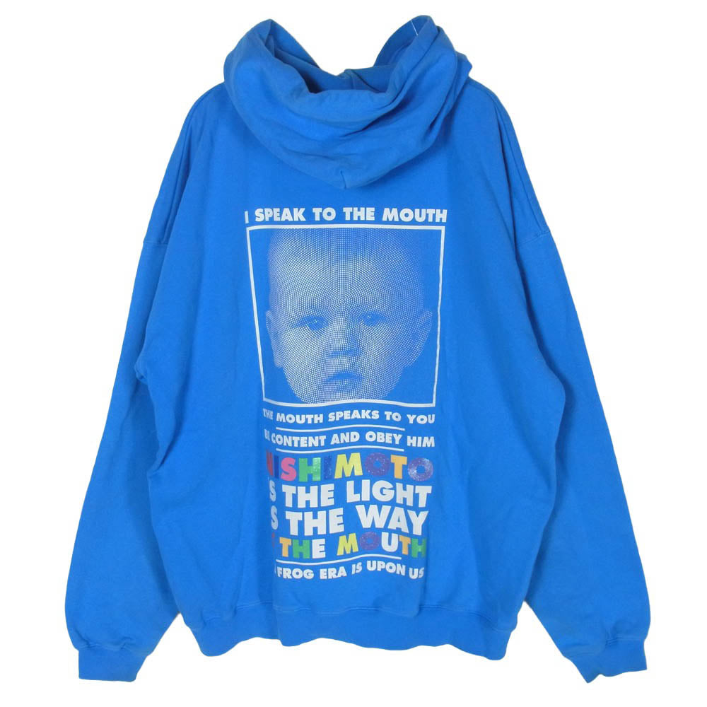 ニシモト イズ ザ マウス Balansa Hoodie バランサ フーディー フロント バック プリント パーカー ブルー系 XL【中古】