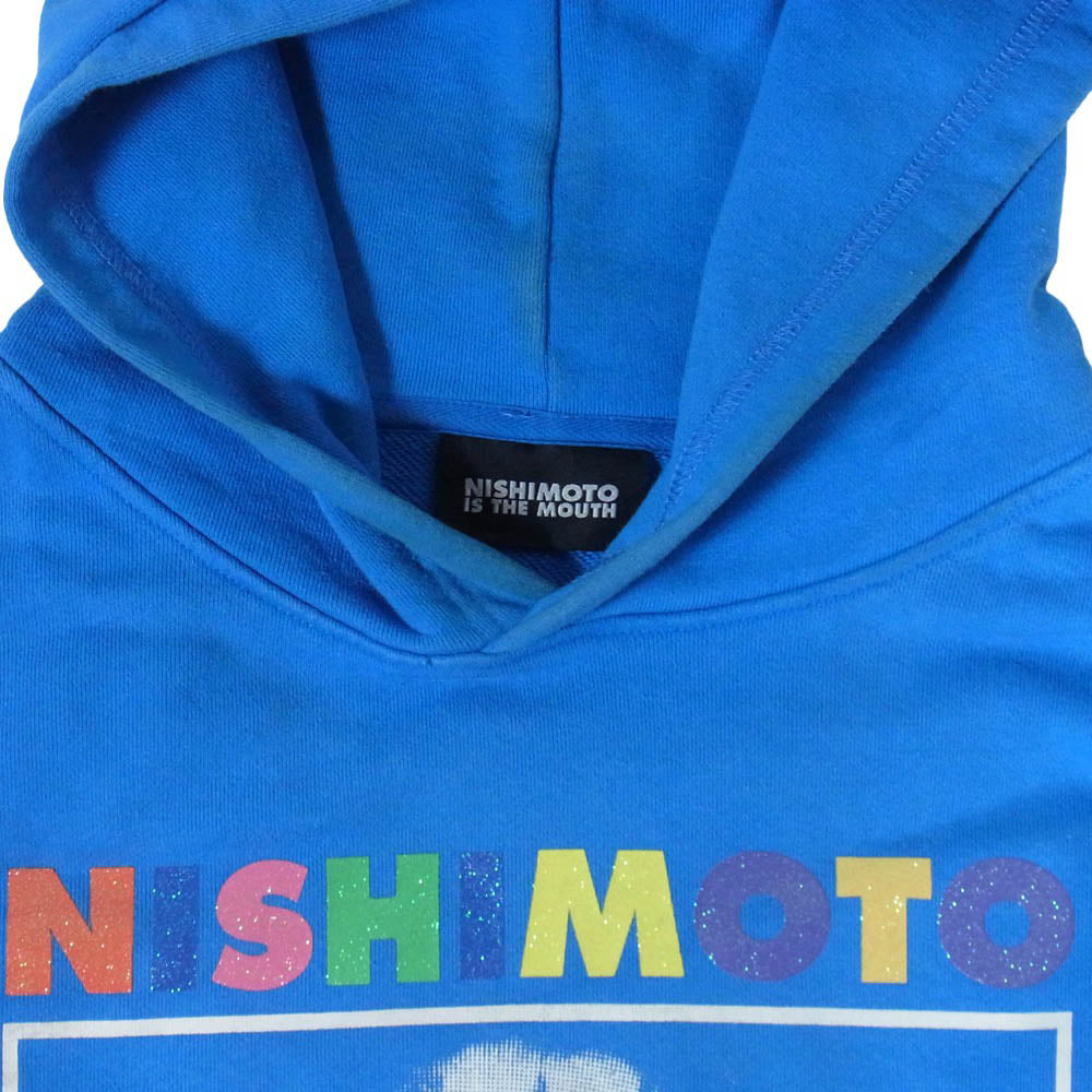 ニシモト イズ ザ マウス Balansa Hoodie バランサ フーディー フロント バック プリント パーカー ブルー系 XL【中古】