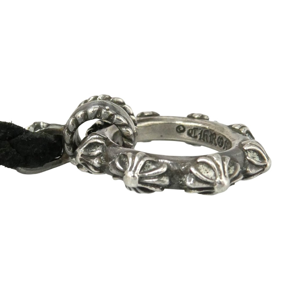 CHROME HEARTS クロムハーツ（原本無） GALF インテレクチュアルギャラリー購入証明書付属 EWLP CROSS BAND アイウェアループ クロスバンド Wレザーブレード ネックレス ブラック系 シルバー系【中古】