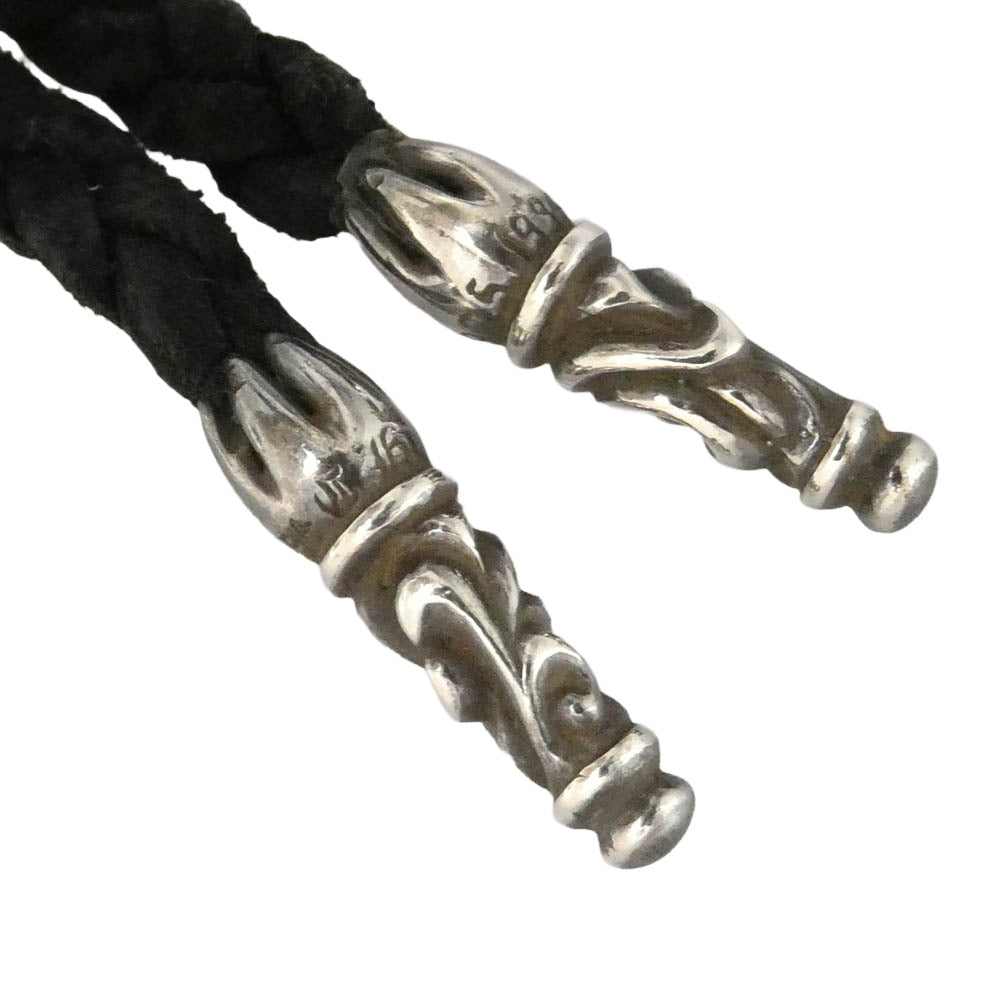 CHROME HEARTS クロムハーツ（原本無） GALF インテレクチュアルギャラリー購入証明書付属 EWLP CROSS BAND アイウェアループ クロスバンド Wレザーブレード ネックレス ブラック系 シルバー系【中古】