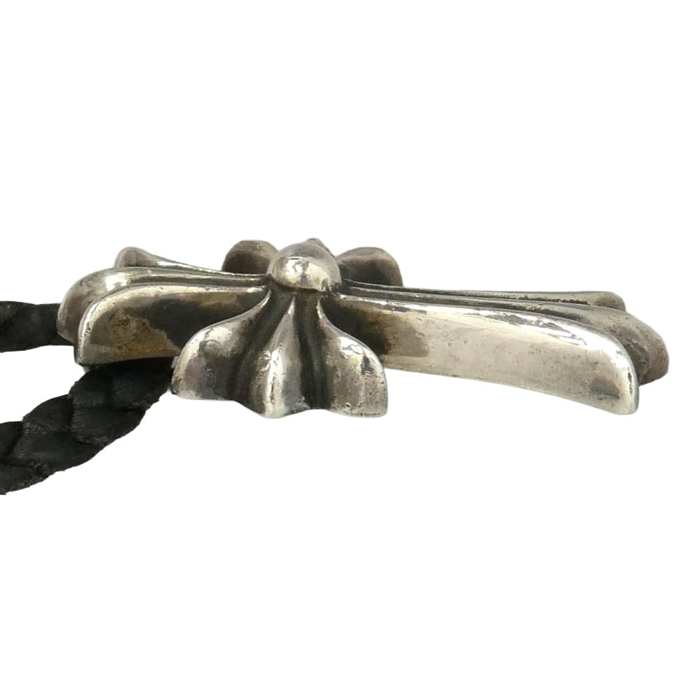 CHROME HEARTS クロムハーツ（原本無） GALF インテレクチュアルギャラリー購入証明書付属 CH CRS SML BC スモール CHクロス ボロチップ レザーブレード ネックレス ブラック系 シルバー系【中古】