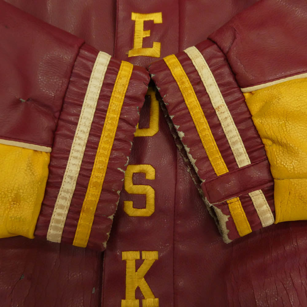 ジースリーアパレル NFL Washington Redskins ワシントン レッドスキンズ フェイクレザー ジャケット エンジ系 L【中古】
