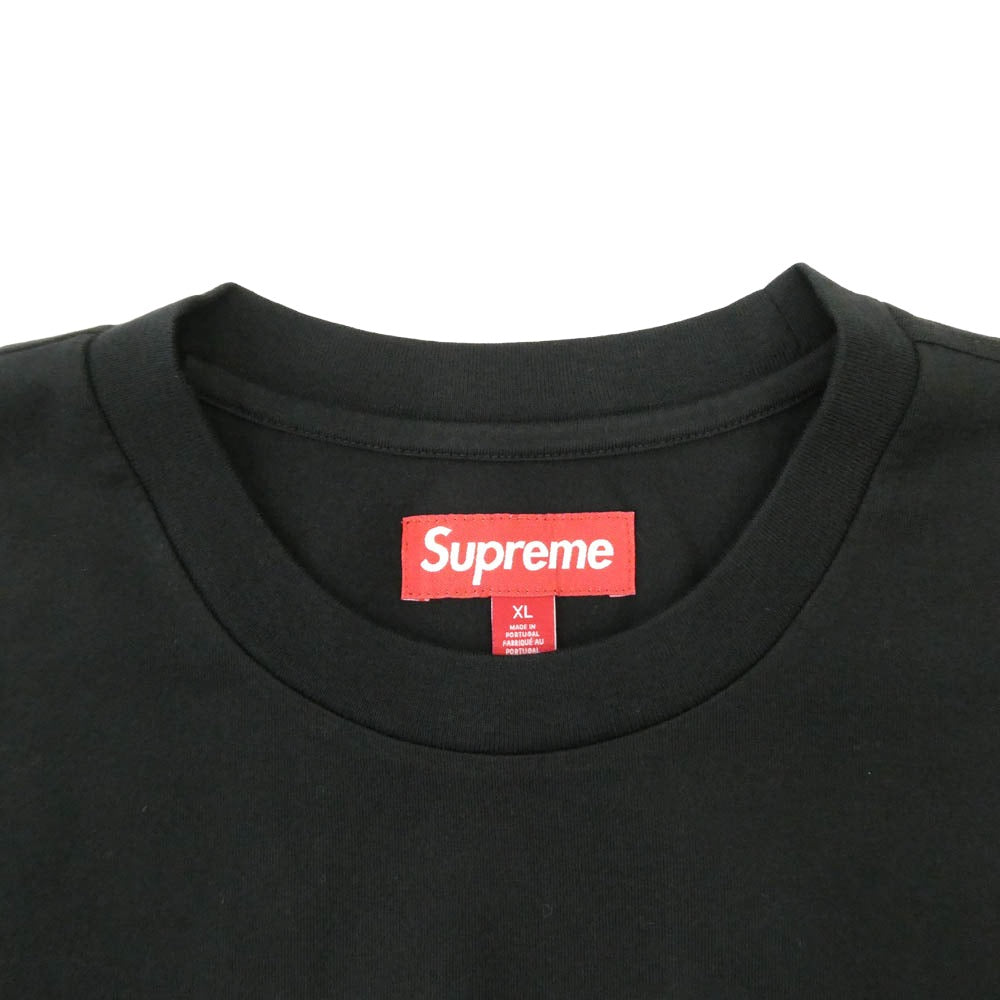 Supreme シュプリーム 25AW Intarsia Sleeve L/S Top インターシャ スリーブ 長袖 Tシャツ カットソー ブラック系 XL【極上美品】【中古】