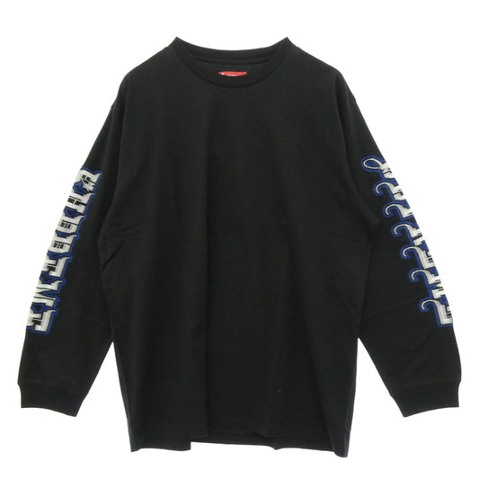 Supreme シュプリーム 25AW Intarsia Sleeve L/S Top インターシャ スリーブ 長袖 Tシャツ カットソー ブラック系 XL【極上美品】【中古】
