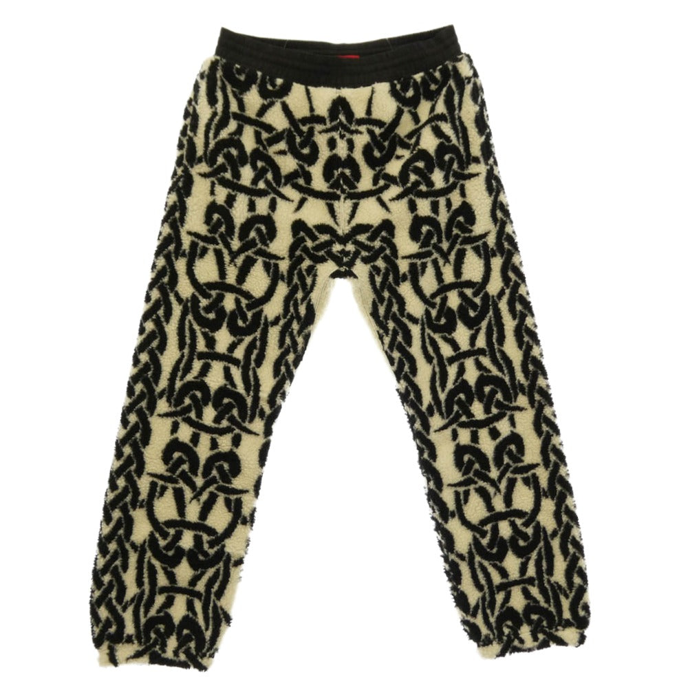 Supreme シュプリーム 21AW Celtic Knot WINDSTOPPER Fleece Pant ケルティックノット ウィンドストッパーフリース パンツ ブラック系 ホワイト系 M【極上美品】【中古】