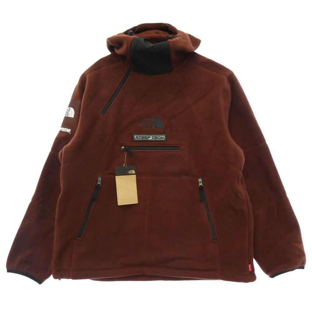 Supreme シュプリーム THE NORTH FACE ノースフェイス 22AW NA52208I × THE NORTH FACE ザノースフェイス Steep Tech Fleece Pullover スティープテック フリース プルオーバー フーデッド ジャケット ブラウン系 L【新古品】【未使用】【中古】