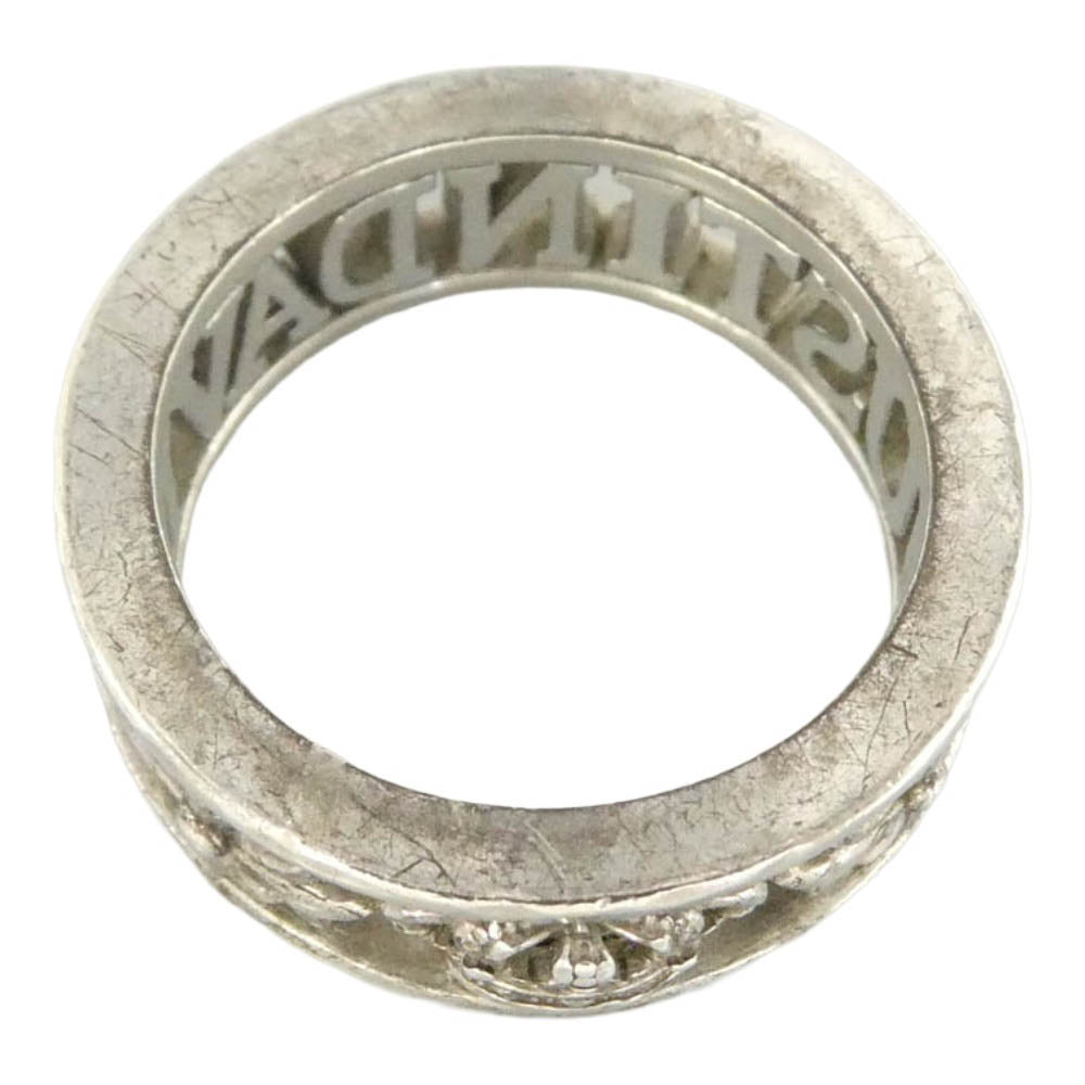 Justin Davis ジャスティンデイビス SRJ666 MAD LOVE RING マッド ラブ クラウン ロゴ リング シルバー系 約12.5号【中古】