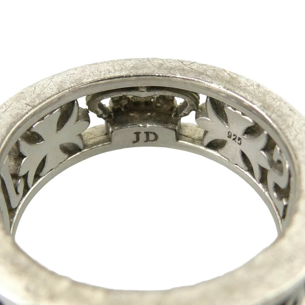 Justin Davis ジャスティンデイビス SRJ666 MAD LOVE RING マッド ラブ クラウン ロゴ リング シルバー系 約12.5号【中古】