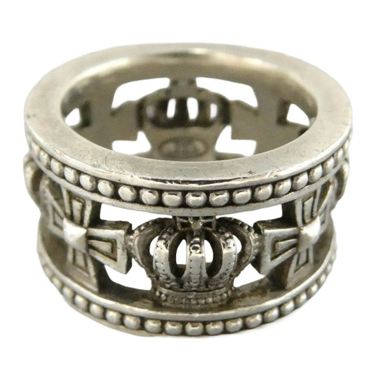 Justin Davis ジャスティンデイビス SRJ175 MEDIEVAL WEDDING BAND RING メディバル ウェディング バンド クラウン リング シルバー系 約6.5号【中古】