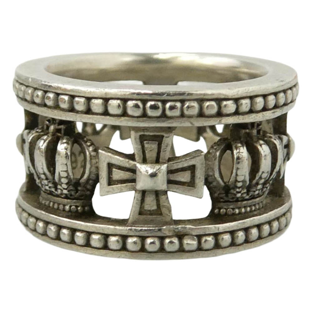 Justin Davis ジャスティンデイビス SRJ175 MEDIEVAL WEDDING BAND RING メディバル ウェディング バンド クラウン リング シルバー系 約6.5号【中古】