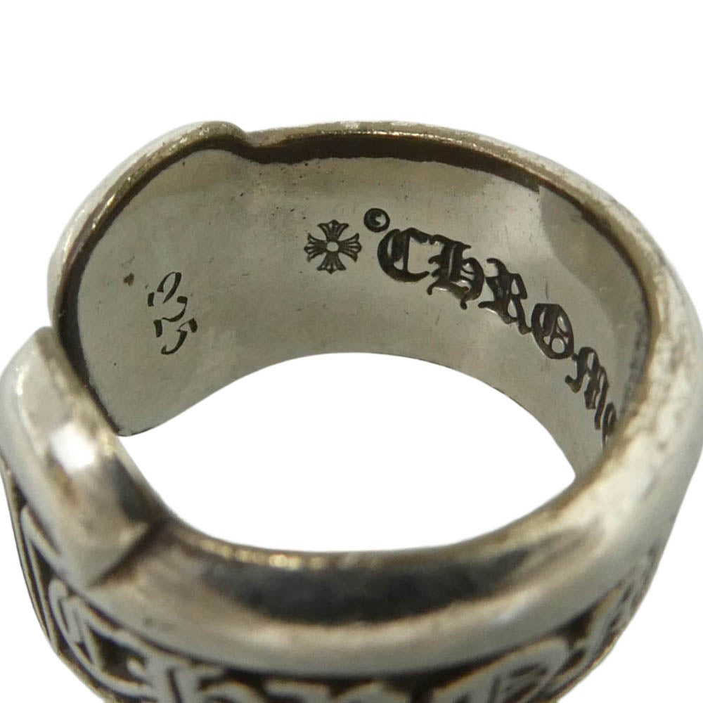 CHROME HEARTS クロムハーツ（原本無） SM SCROLL LABEL スモール スクロール ラベル リング シルバー系 約6号【中古】