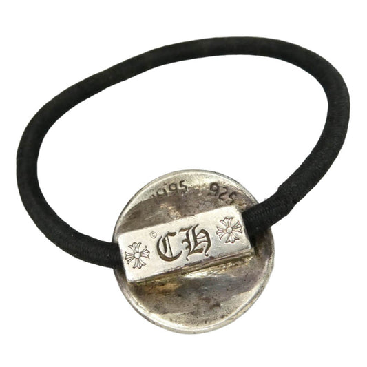 CHROME HEARTS クロムハーツ（原本無） HAIRBAND クロスボール ヘアゴム コンチョ ブラック系 シルバー系【中古】