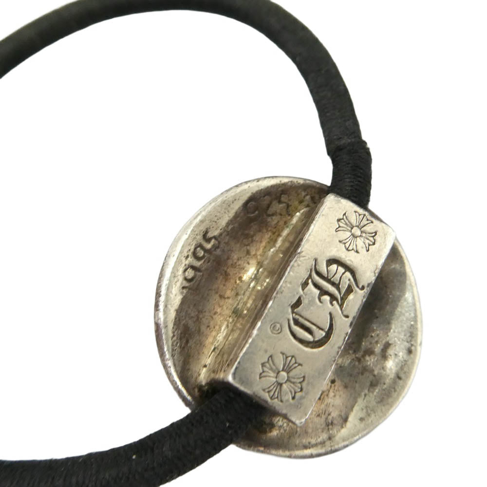 CHROME HEARTS クロムハーツ（原本無） HAIRBAND クロスボール ヘアゴム コンチョ ブラック系 シルバー系【中古】