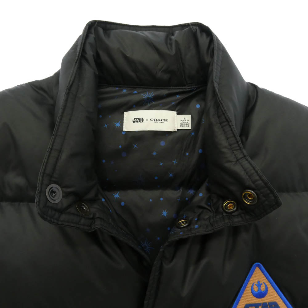 COACH コーチ F79838 × STAR WARS スター・ウォーズ Down Vest ダウン ベスト ブラック系 L【中古】