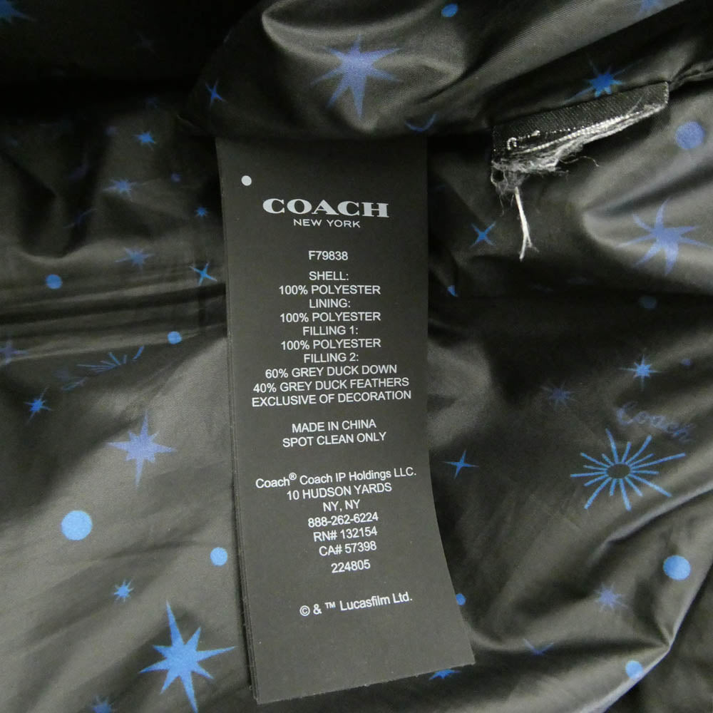 COACH コーチ F79838 × STAR WARS スター・ウォーズ Down Vest ダウン ベスト ブラック系 L【中古】