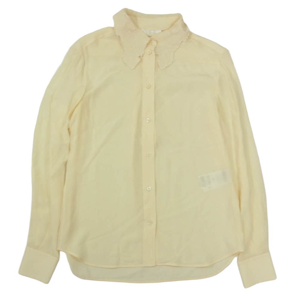 Chloe クロエ CHC20WHT7100424U34 シルク 襟レース 長袖 ブラウス シャツ クリーム系 34【中古】