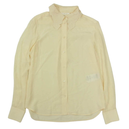 Chloe クロエ CHC20WHT7100424U34 シルク 襟レース 長袖 ブラウス シャツ クリーム系 34【中古】