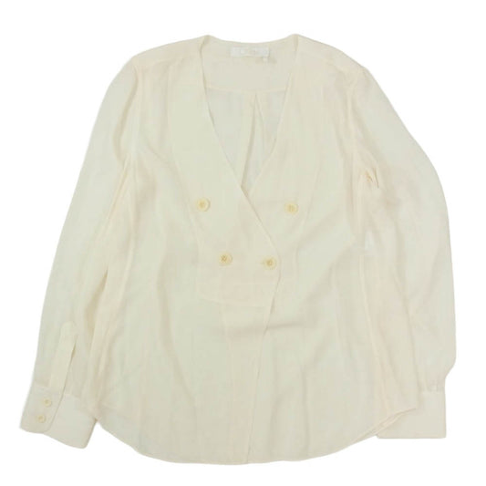 Chloe クロエ 17EHT56-17E004 シルク ダブルブレスト 長袖 カーディガン ブラウス ベージュ系 38【中古】