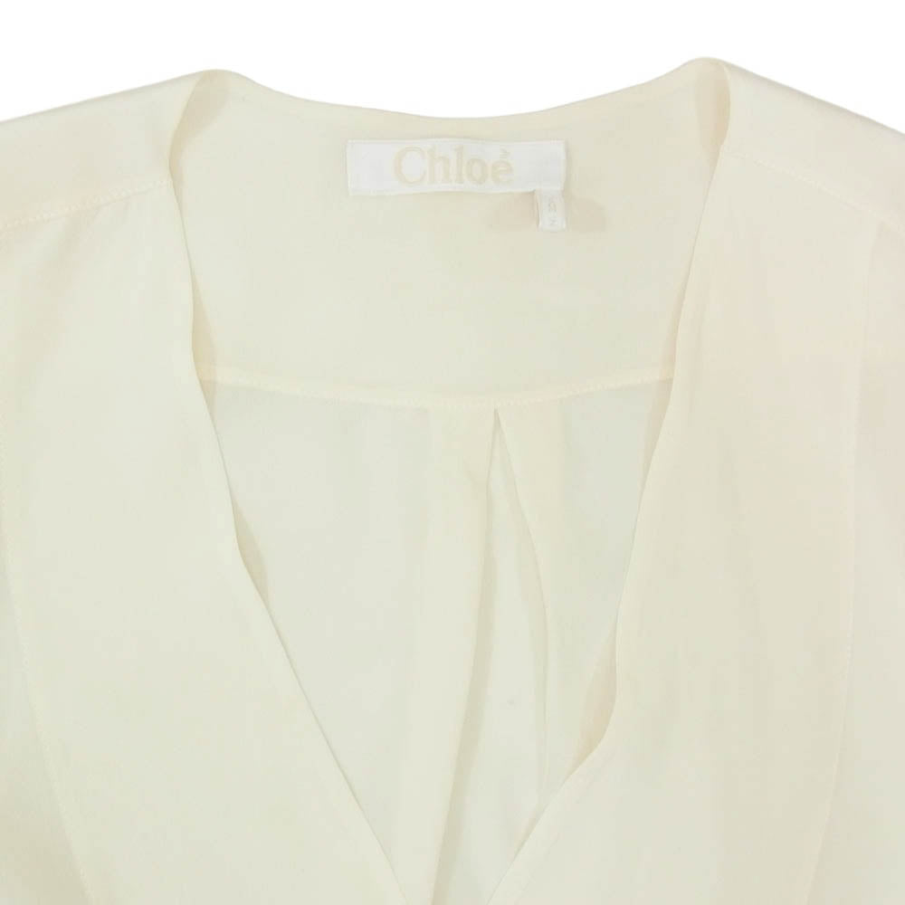 Chloe クロエ 17EHT56-17E004 シルク ダブルブレスト 長袖 カーディガン ブラウス ベージュ系 38【中古】